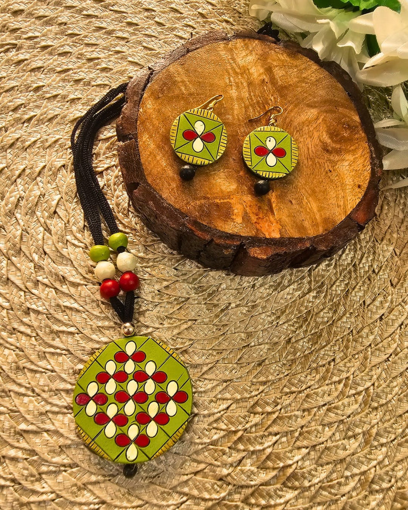 Green Terracotta Necklace Set