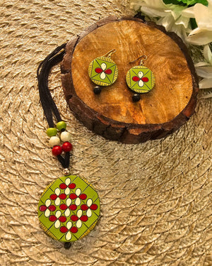 Green Terracotta Necklace Set