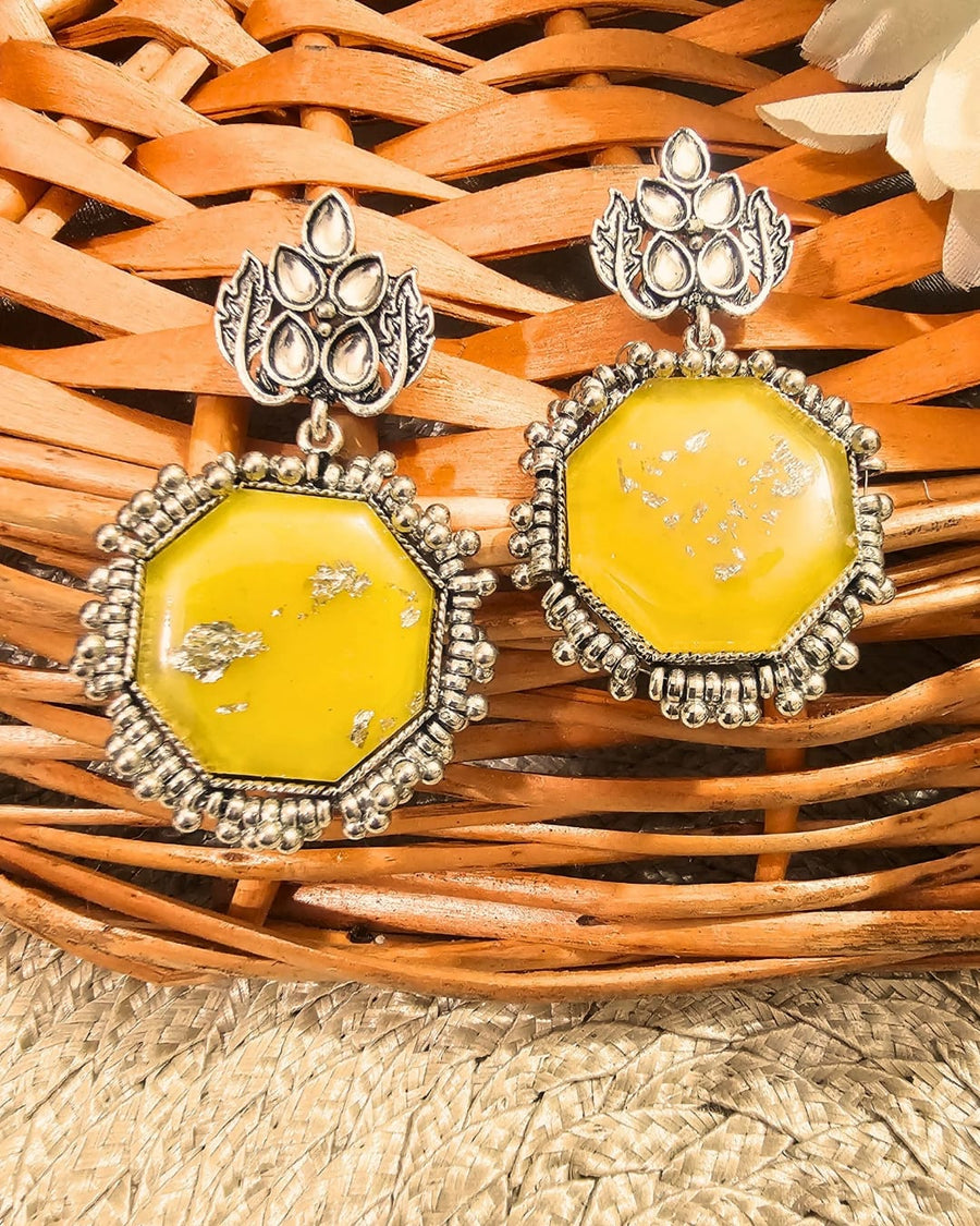 Yellow Spark Vintage Earrings
