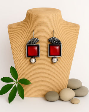 Red Oxidizsed Earring