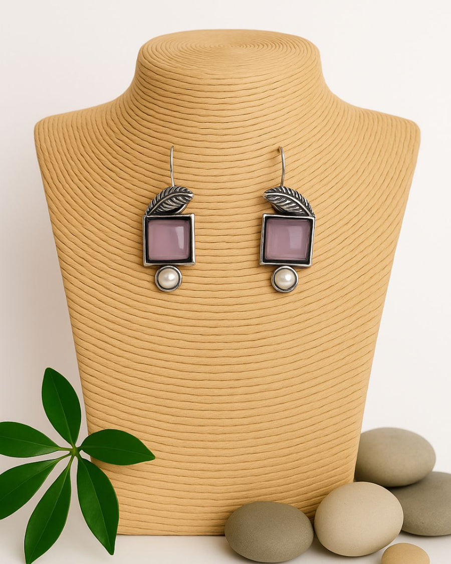 Light Purple Oxidised Earring