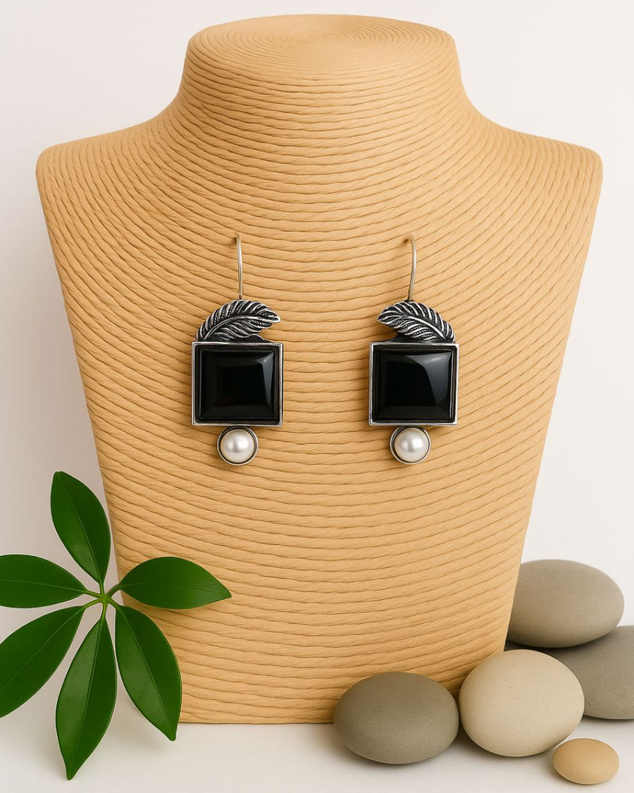 Black Oxidised Earring