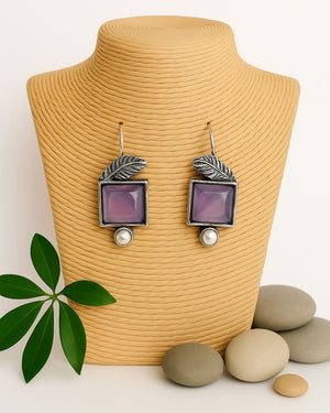 Purple Oxidised Earring