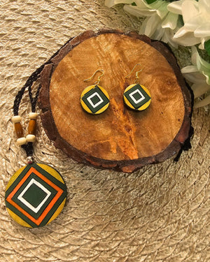 Dark Green Terracotta Necklace Set