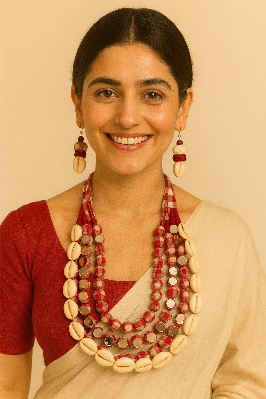 Red Beads Jewellery Set