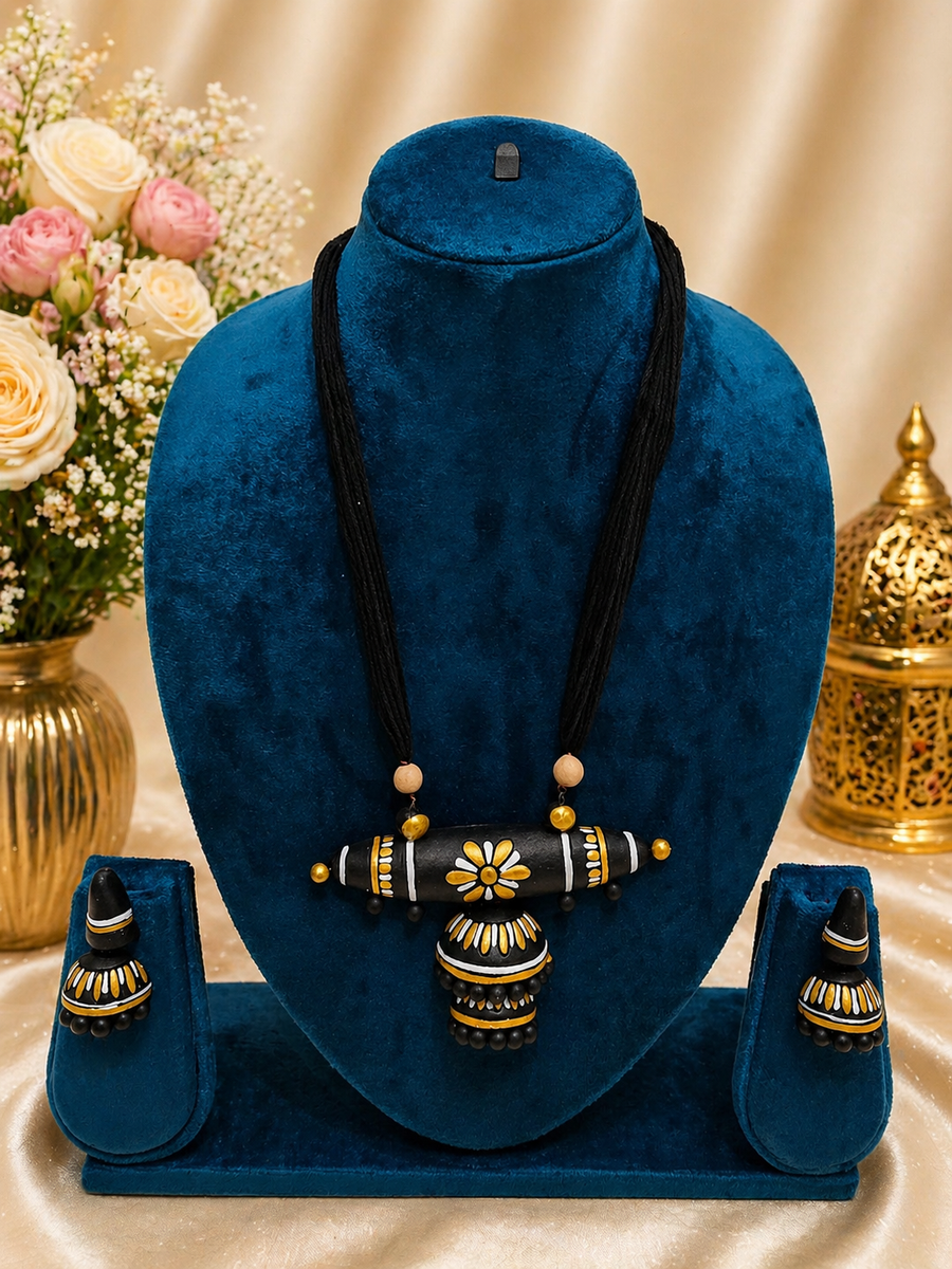 Rustic Bloom Terracotta Jewellery Set