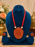 Maa Durga Crimson Terracotta Jewellery Set
