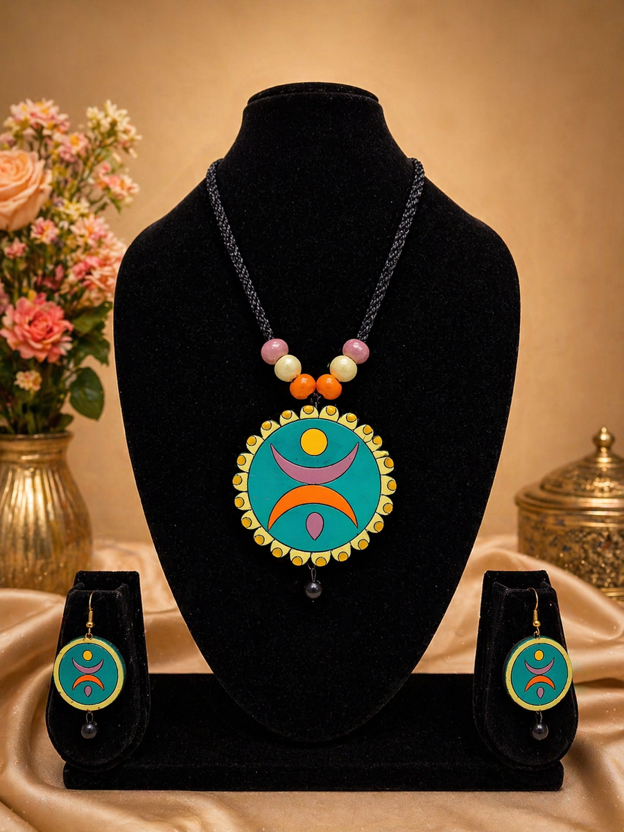 Aarohi Terracotta Statement Jewellery Set