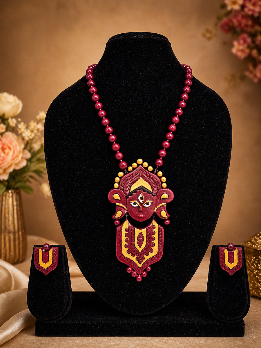 Durga Shakti Terracotta Jewellery Set