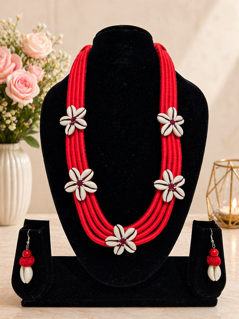 Rudrani Red Thread Necklace