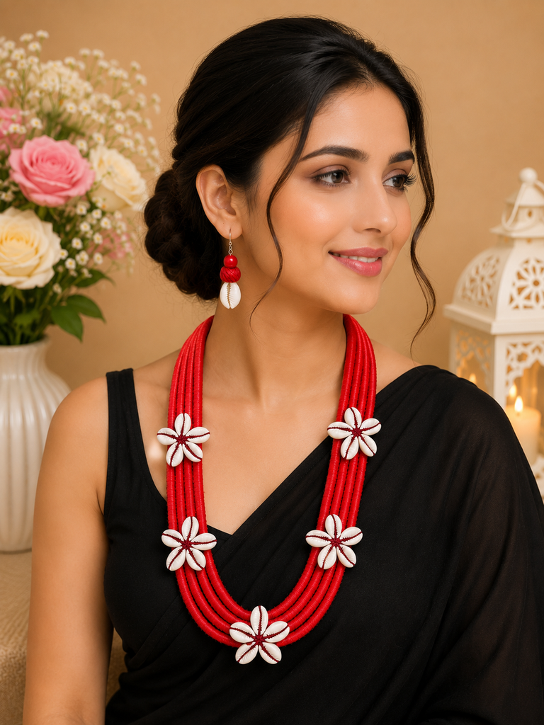 Rudrani Red Thread Necklace