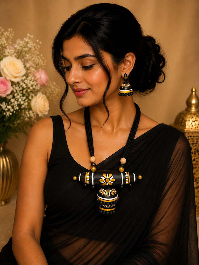 Rustic Bloom Terracotta Jewellery Set