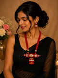 Red Royal Terracotta Pendant Jewellery Set