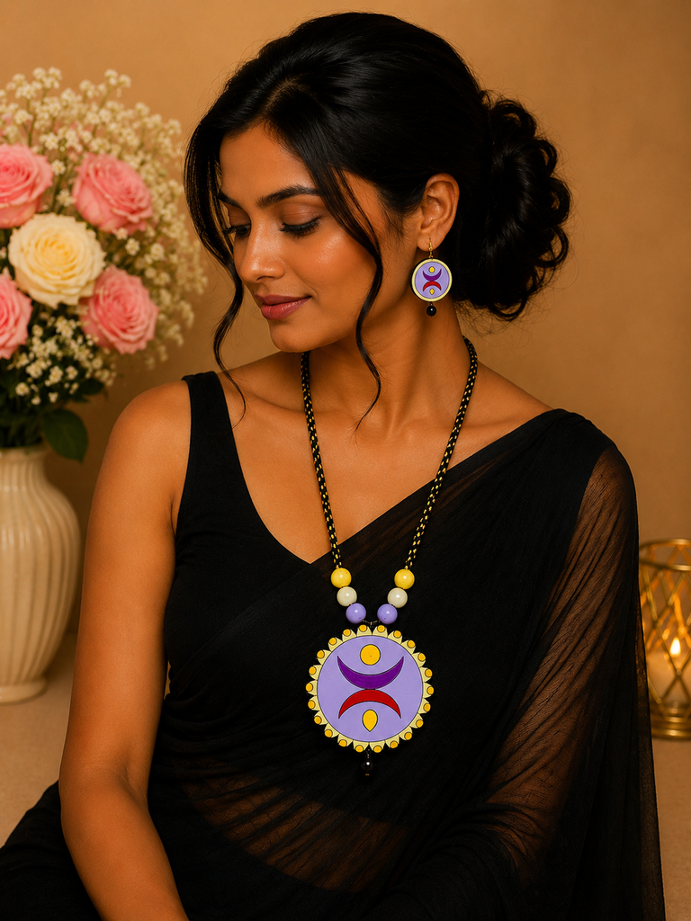 Lavender Aura Terracotta Jewellery Set