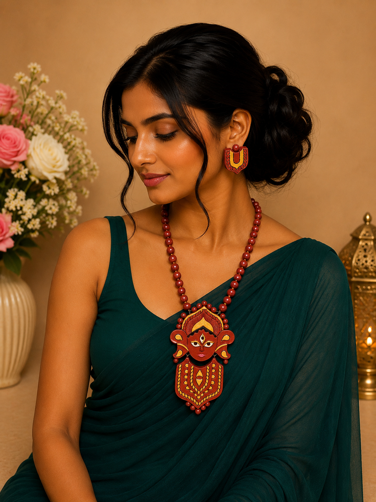 Shakti Devi Terracotta Jewellery Set