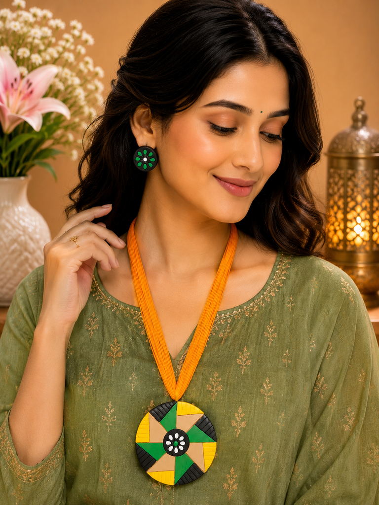Sunburst Harmony Terracotta Jewellery Set