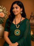 Dark Green Terracotta Necklace Set