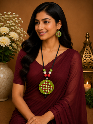 Green Terracotta Necklace Set