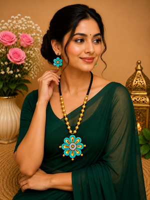 Turquoise Aura Floral Set