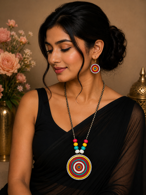 Maroon Terracotta Necklace Set