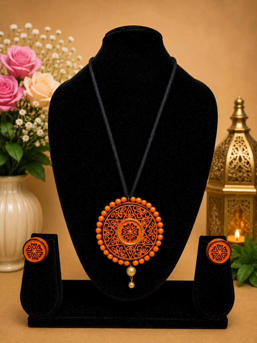 Warm Horizon Clay Necklace