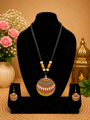Brown Terracotta Necklace Set