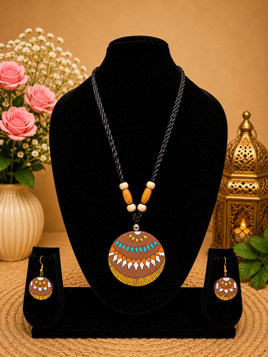 Brown Terracotta Necklace Set