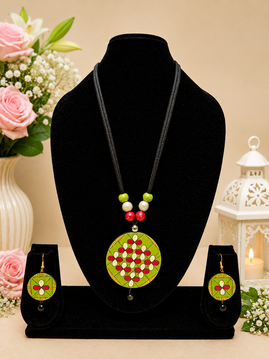 Green Terracotta Necklace Set