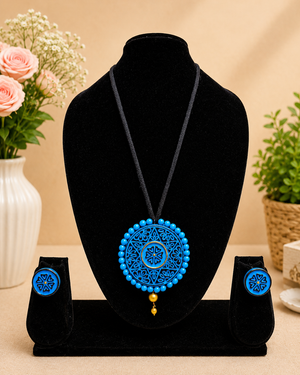 Azure Mandala Terracotta Jewellery Set