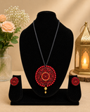 Crimson Mandala Terracotta Jewellery Set