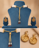 Royal Pearl & Mint Green Kundan Statement Necklace Set
