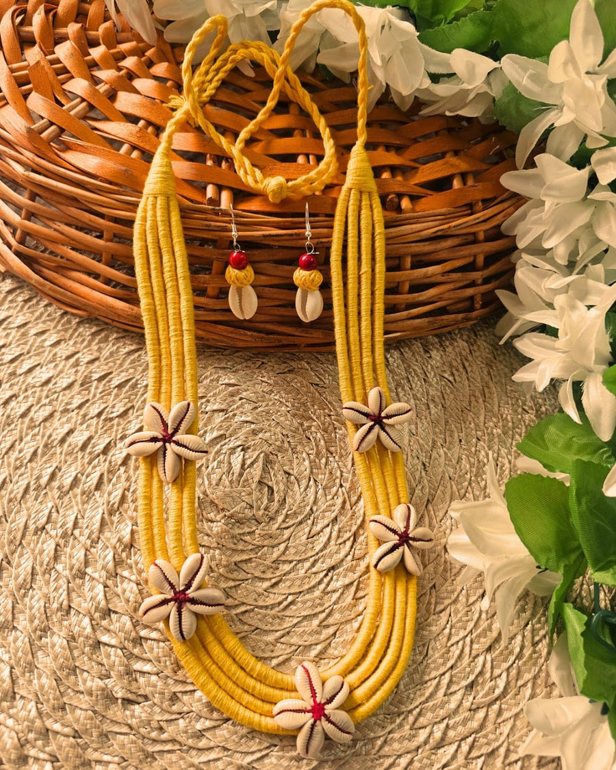 Rudrani Yellow Thread Necklace