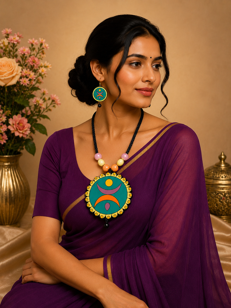 Aarohi Terracotta Statement Jewellery Set