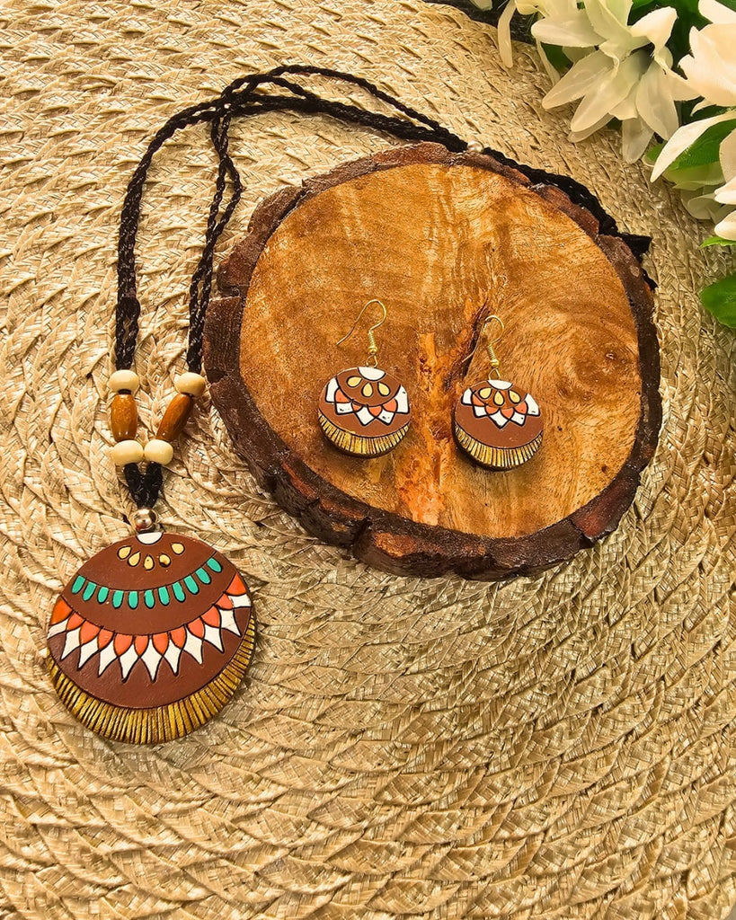 Brown Terracotta Necklace Set