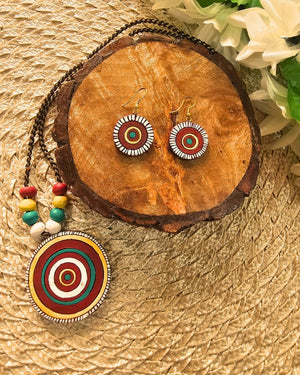 Maroon Terracotta Necklace Set
