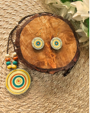Light Yellow Terracotta Necklace Set