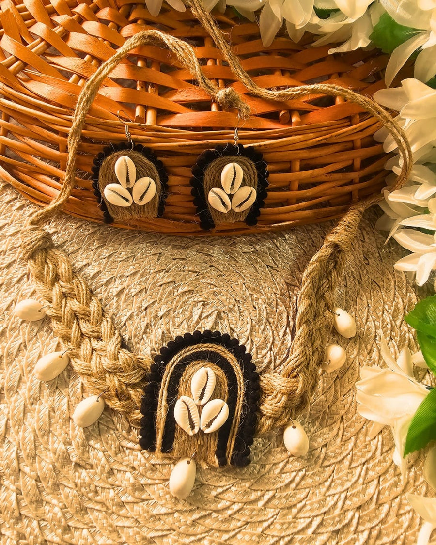 Black Jute Jewellery Set